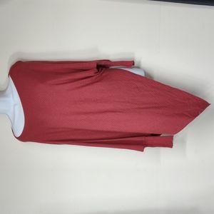 Women's size M/L Ellos Red, almost a rust colored Asymmetrical Tunic